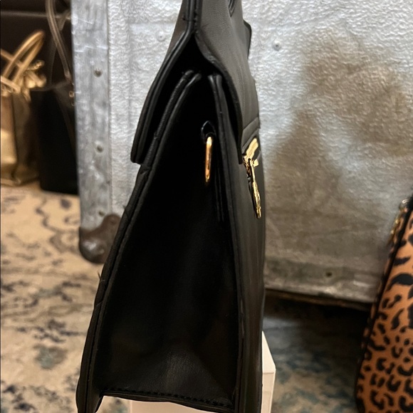 Valentino Orlandi Black Quilted Satchel w/ Crossbody NWT - Picture 6 of 10